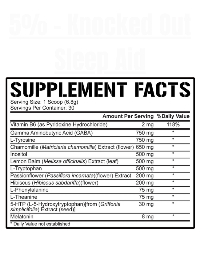 5% Nutrition - Knocked Out Sleep Aid - Exalted Nutrition