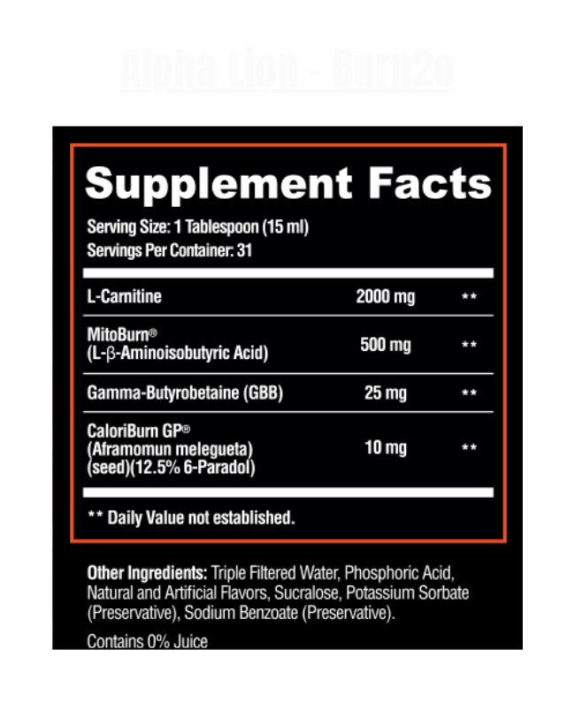 Alpha Lion - Burn2o - Exalted Nutrition
