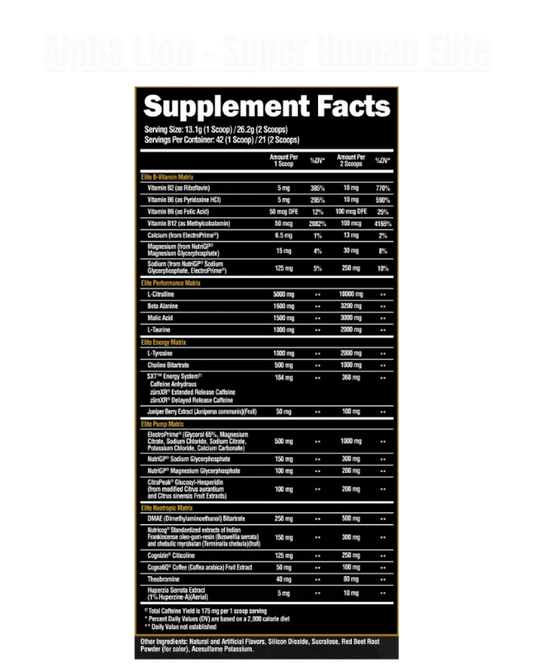 Alpha Lion - Super Human Elite - Exalted Nutrition