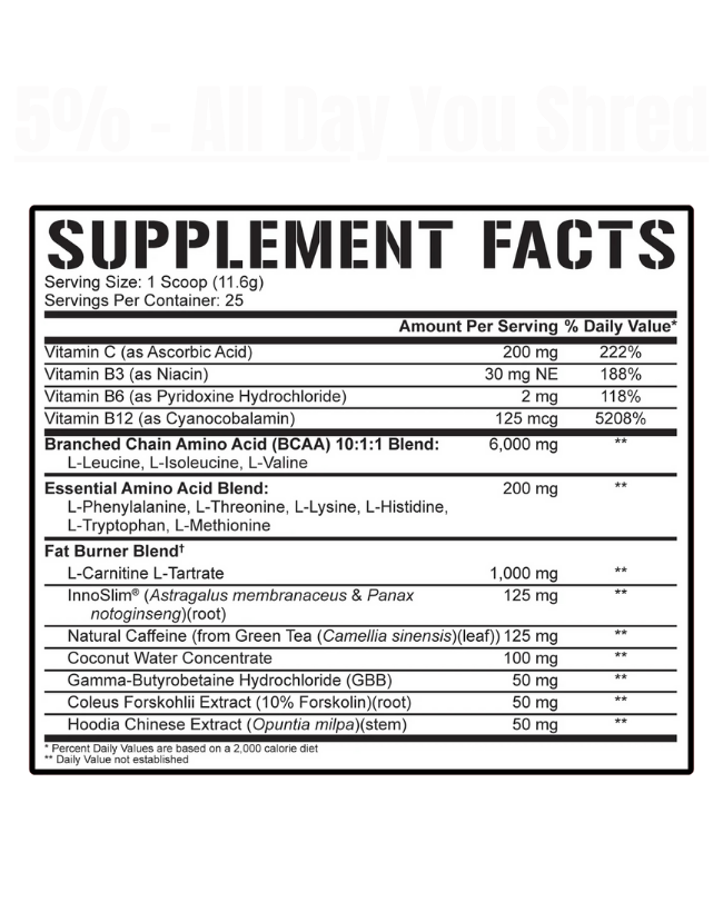 5% Nutrition - All Day You Shred - Exalted Nutrition