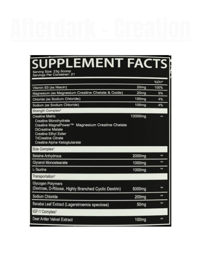 Afterdark - Creation Creatine - Exalted Nutrition