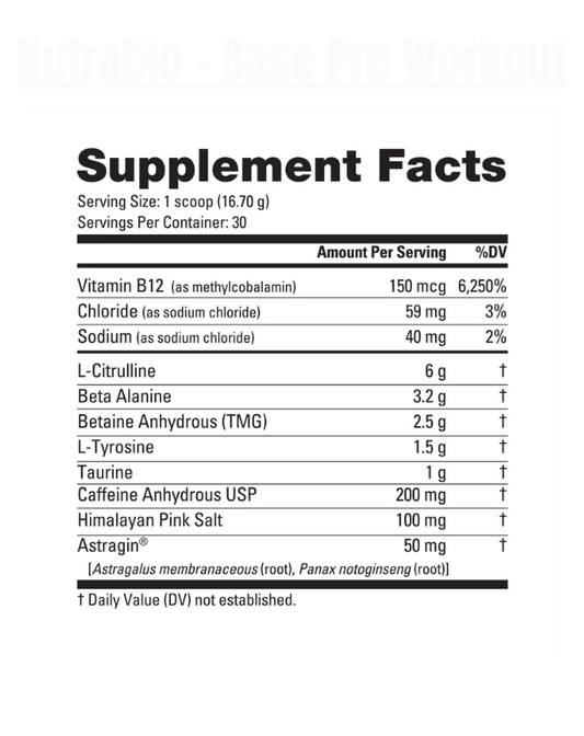 Nutrabio - Base Pre Workout