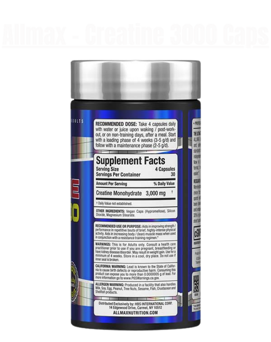 Allmax - Creatine 3000 Capsules - Exalted Nutrition