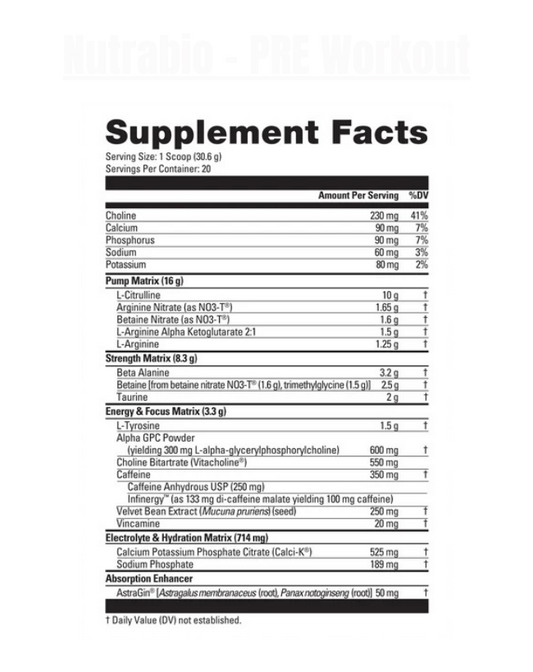 Nutrabio - PRE Workout