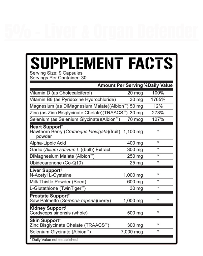 5% Nutrition - Liver & Organ Defender - Exalted Nutrition