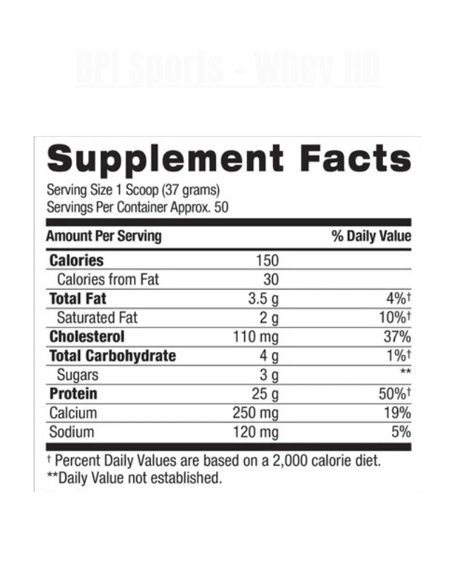 BPI Sports - Whey HD - Exalted Nutrition
