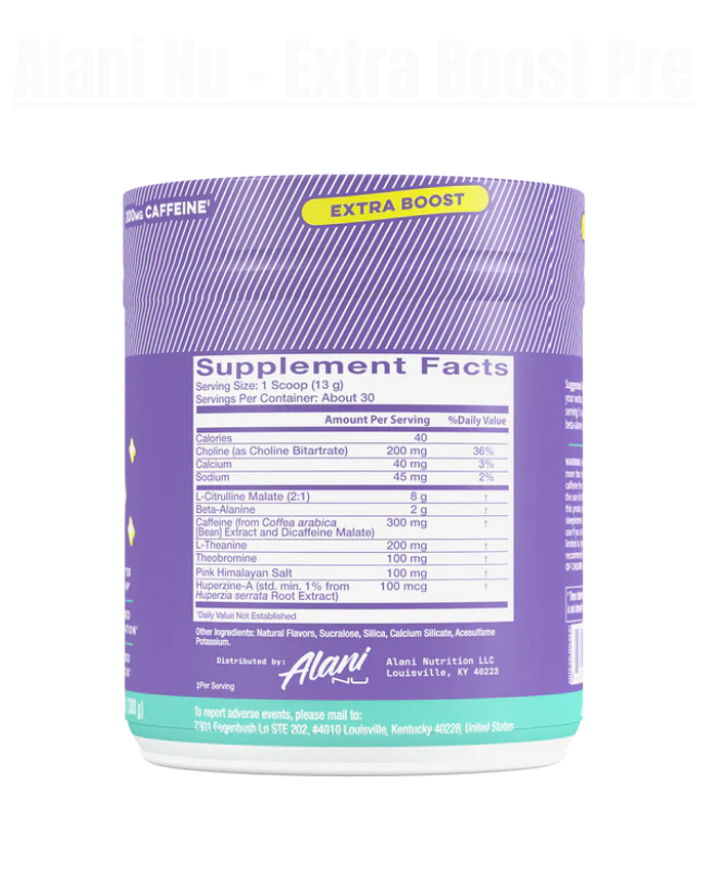 Alani Nu - Extra Boost Pre Workout Pre Workout Exalted Nutrition