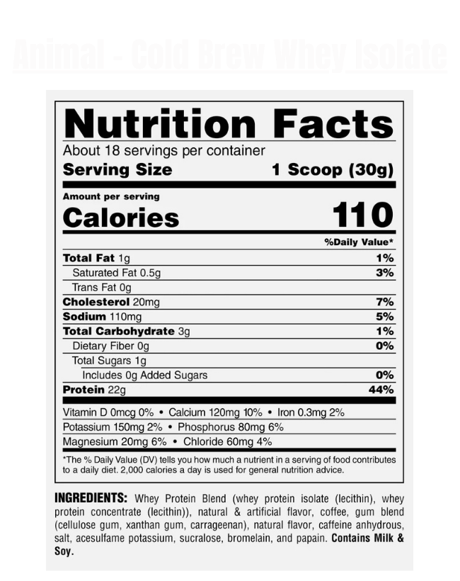 Animal - Cold Brew Coffee Whey Protein Isolate