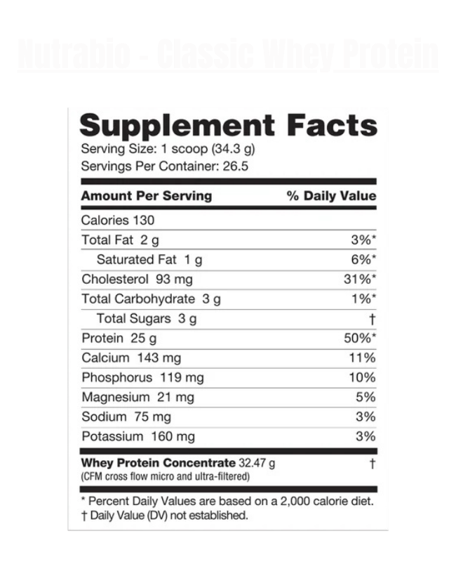 Nutrabio - Classic Whey Protein