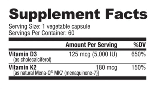 Nutrabio D3 & K2 Vitamins Exalted Nutrition