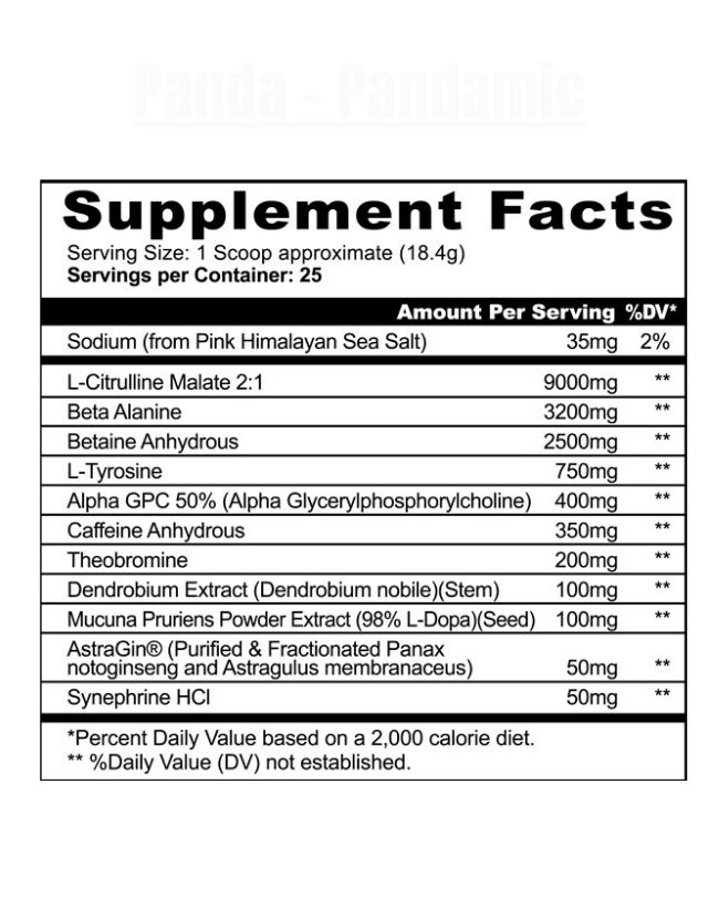 Panda - Pandamic Pre Workout Pre Workout Exalted Nutrition