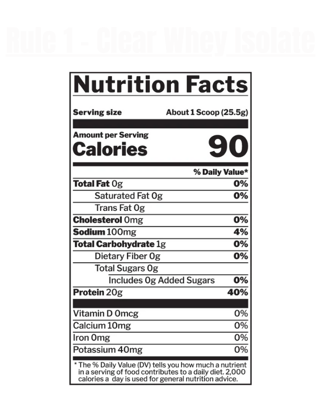 Rule 1 - Clear Whey Protein Isolate - Exalted Nutrition