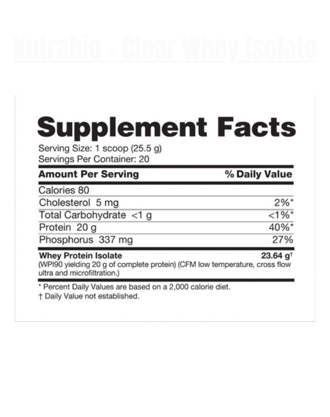 Nutrabio - Clear Whey Protein Isolate