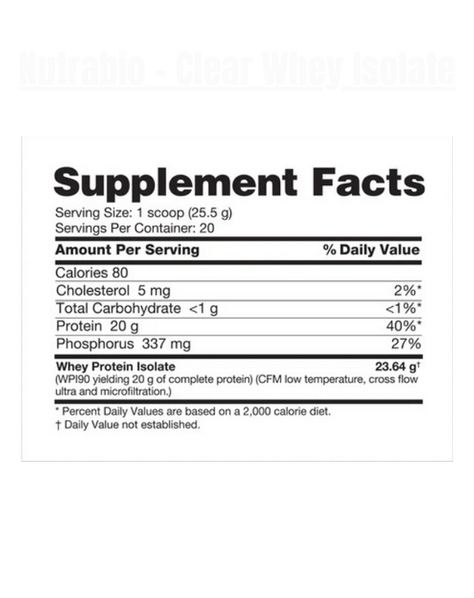 Nutrabio - Clear Whey Protein Isolate
