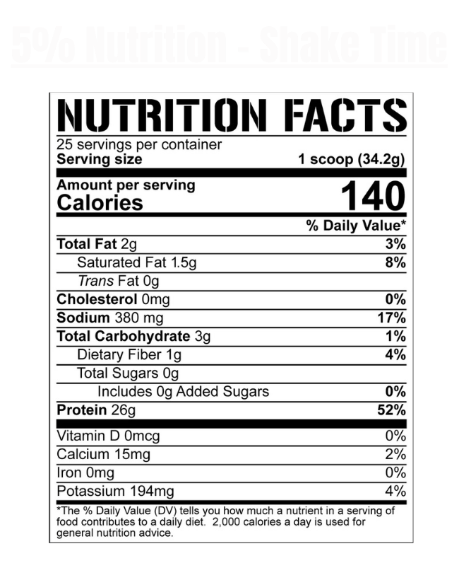 5% Nutrition - Shake Time Protein