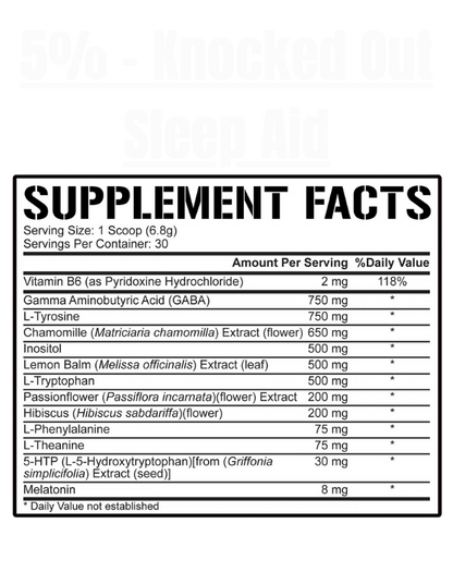 5% Nutrition - Knocked Out Sleep Aid - Exalted Nutrition