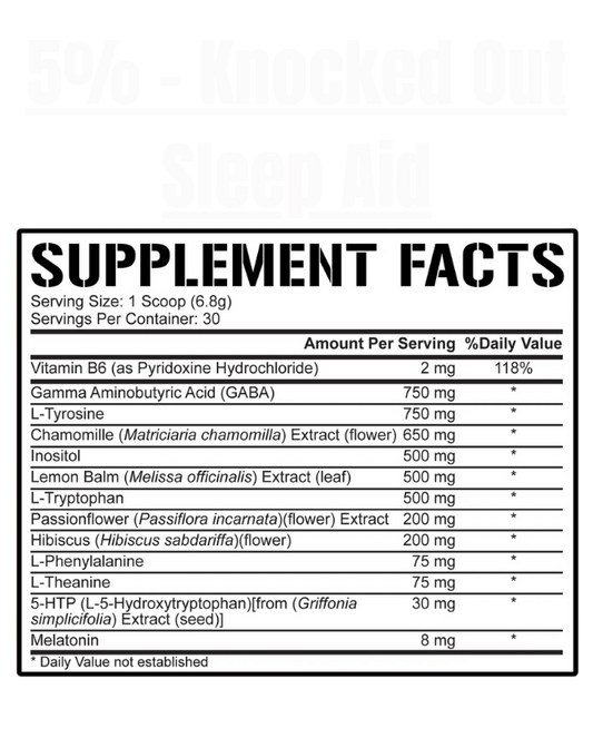 5% Nutrition - Knocked Out Sleep Aid - Exalted Nutrition