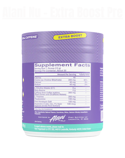 Alani Nu - Extra Boost Pre Workout - Exalted Nutrition