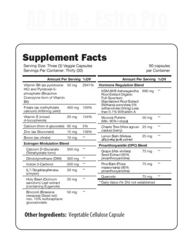 AD Life - Estro Pro - Exalted Nutrition