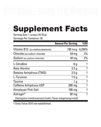 Nutrabio - Base Pre Workout