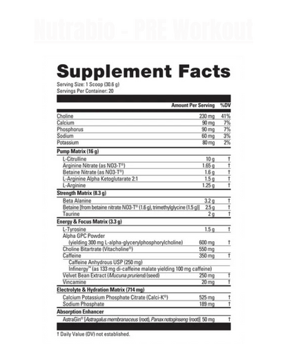 Nutrabio - PRE Workout - Exalted Nutrition