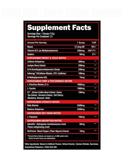 Alpha Lion - Super Human Supreme - Exalted Nutrition