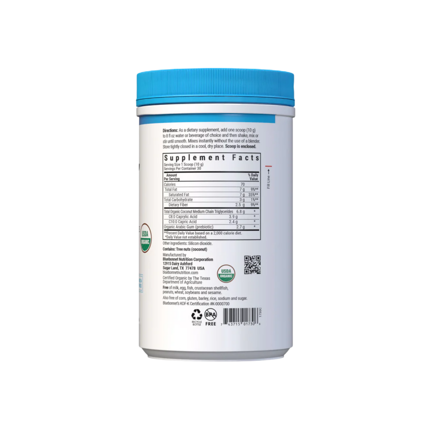 Bluebonnet – Organic MCT Powder