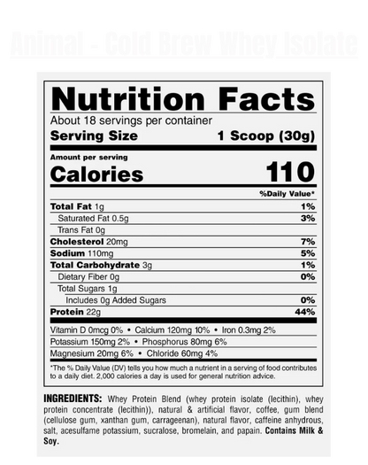 Animal - Cold Brew Coffee Whey Protein Isolate
