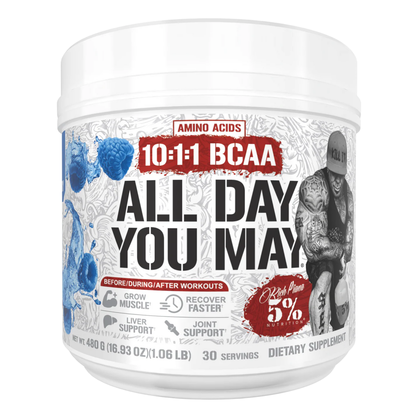 5% Nutrition – All Day You May-Blue Raspberry