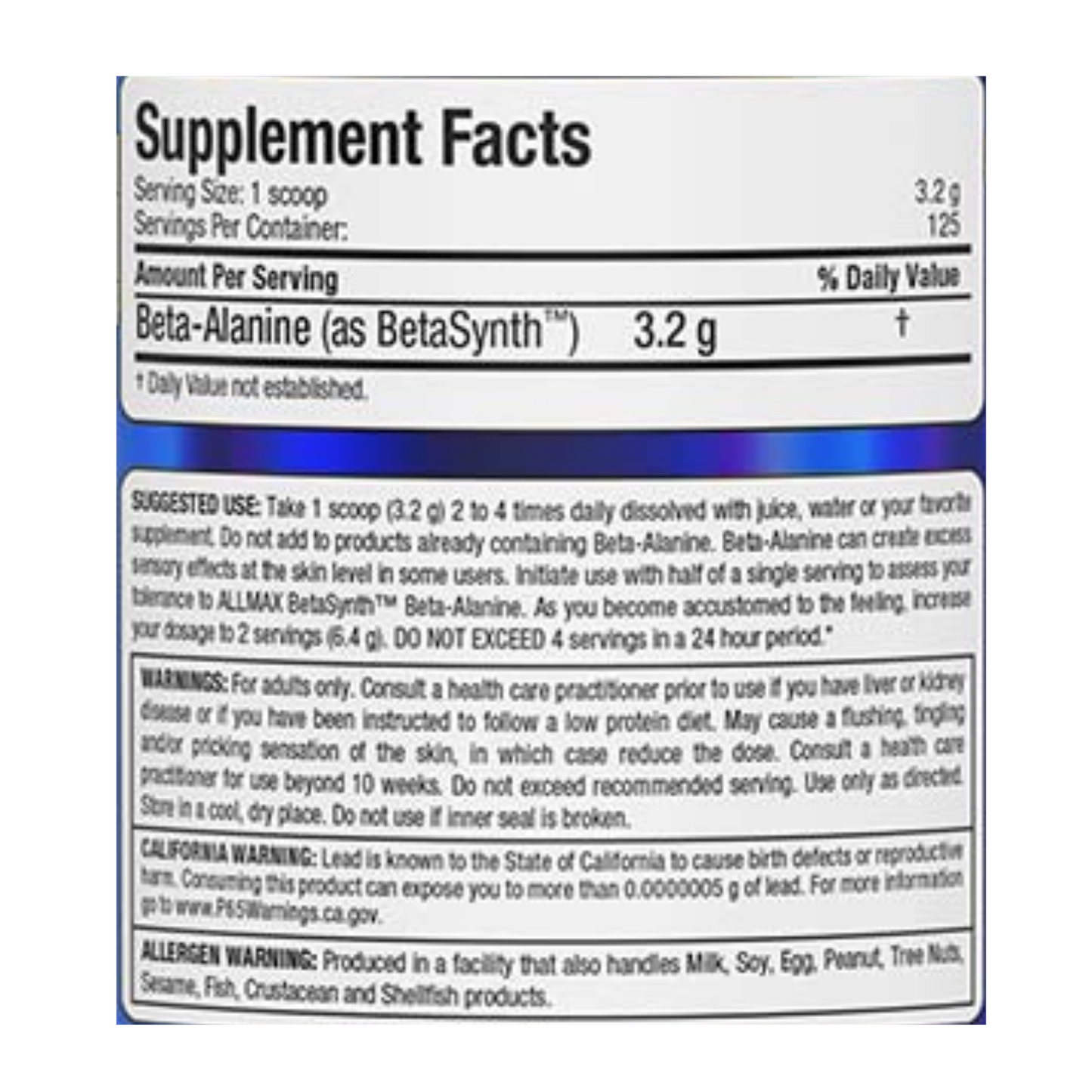 Allmax - Beta Alanine Powder (400g)-