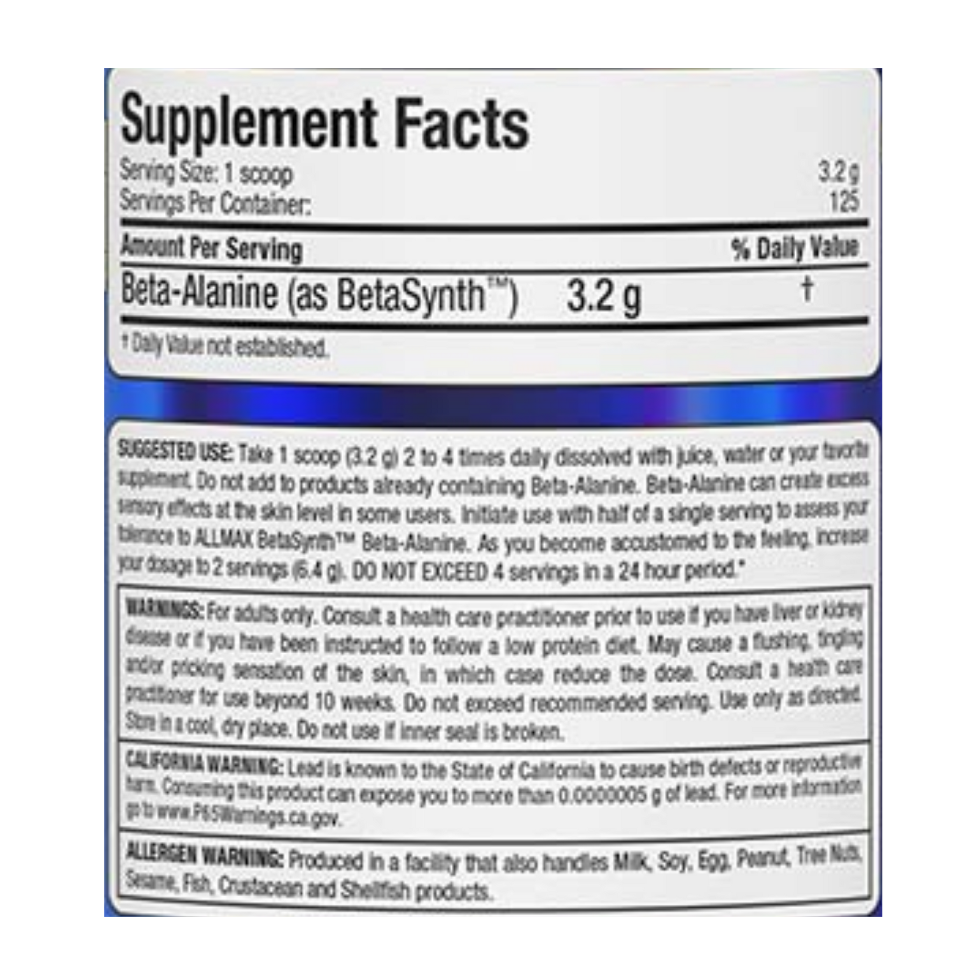 Allmax - Beta Alanine Powder (400g)-