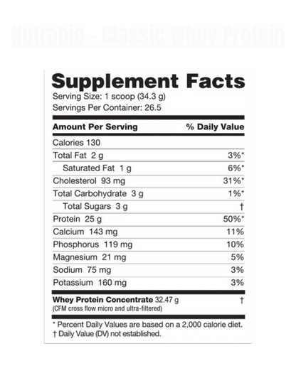 Nutrabio - Classic Whey Protein