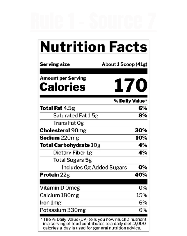 Rule 1 - Source 7 Protein