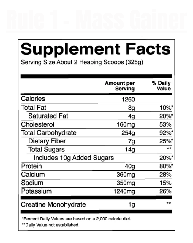 Rule 1 - Mass Gainer Mass Gainer Exalted Nutrition