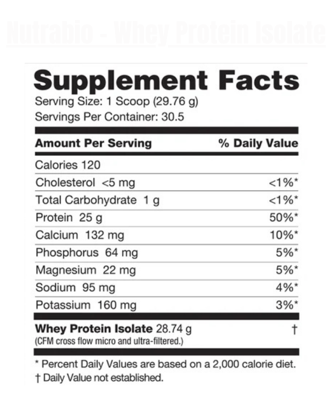 Nutrabio - Whey Protein Isolate - Exalted Nutrition