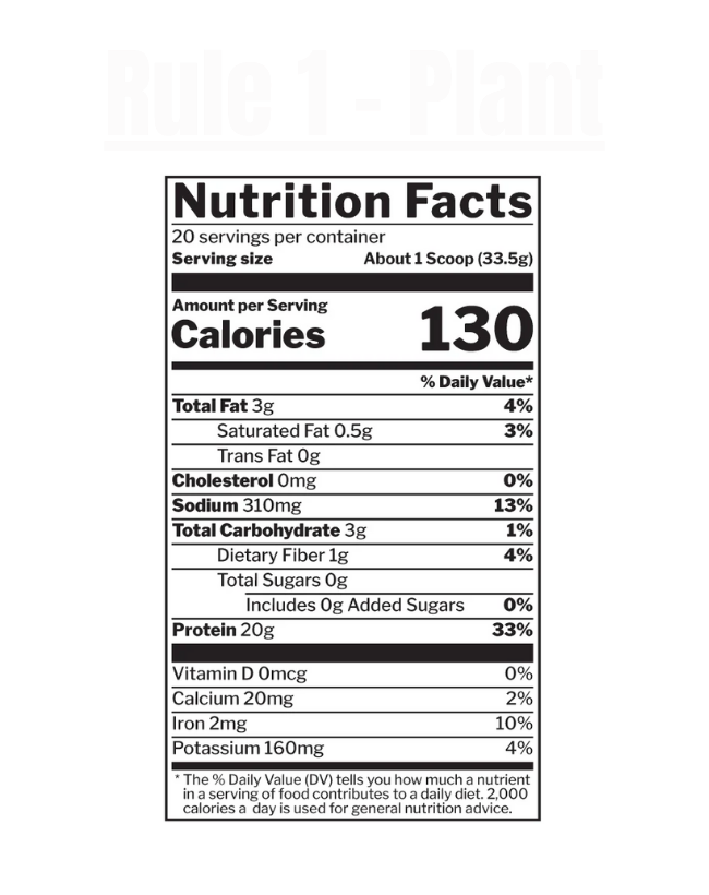 Rule 1 - Plant Protein - Exalted Nutrition